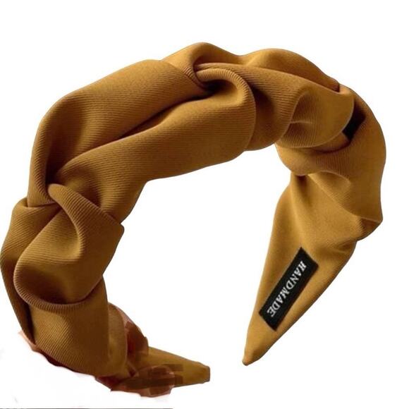 Ruched Fabric "The Sue" Headband Mustard - Picture 1 of 4